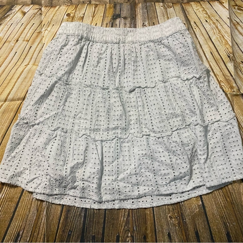 Sim & Sam White Lace Inset Pull On Stretch Mini Skirt - Picture 3 of 5